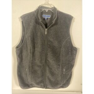 Karen Scott Vest Fleece Zip Front Gray XXL U1